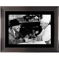 Affiche encadrée Noir et Blanc: La Cuisine au Beurre - Bourvil Funès - 50x70 cm (Cadre Glascow)